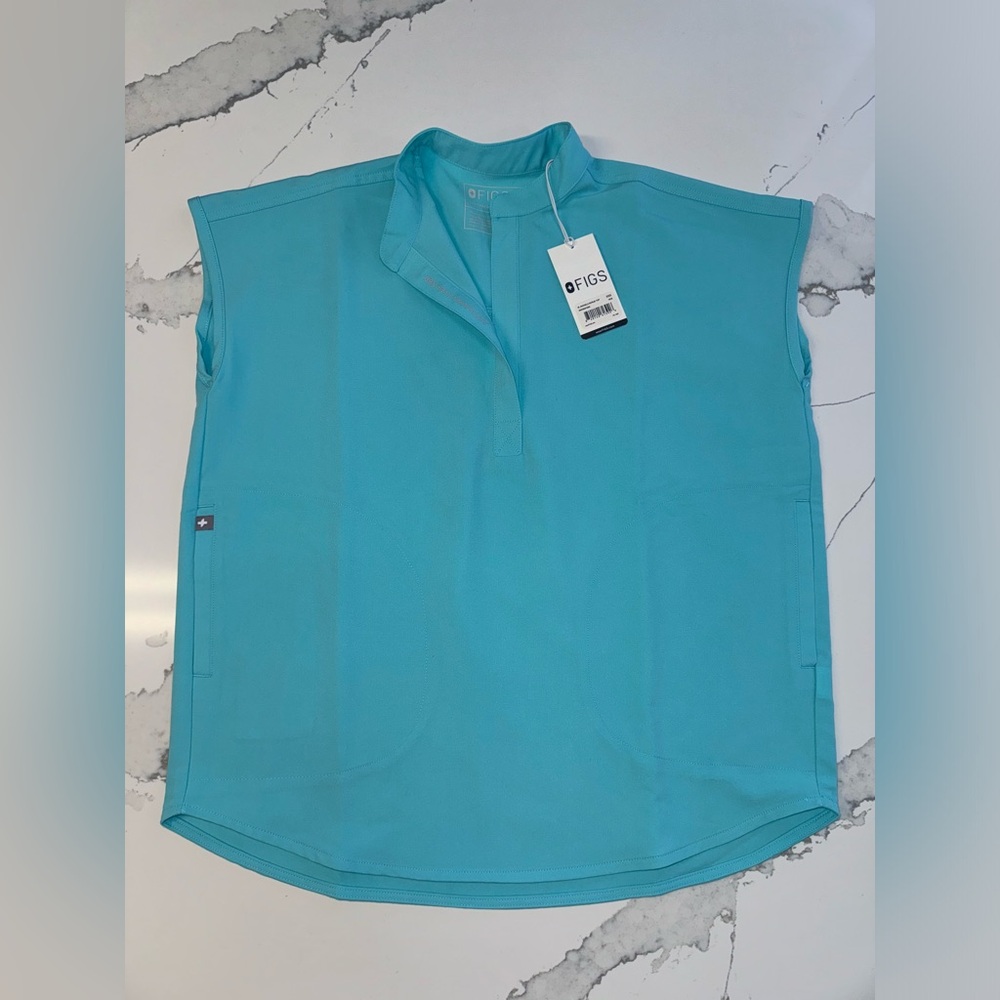 NWT Figs Neon Blue Rafaela XXS Scrub Top Limited Edition Discontinued
